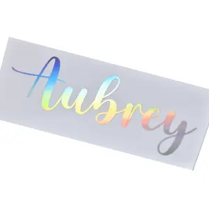 Personalized Name Decal: Personalized Holographic Text Vinyl Sticker for Water Bottles, Tumblers, Cups, School Labels, Container, Weddings