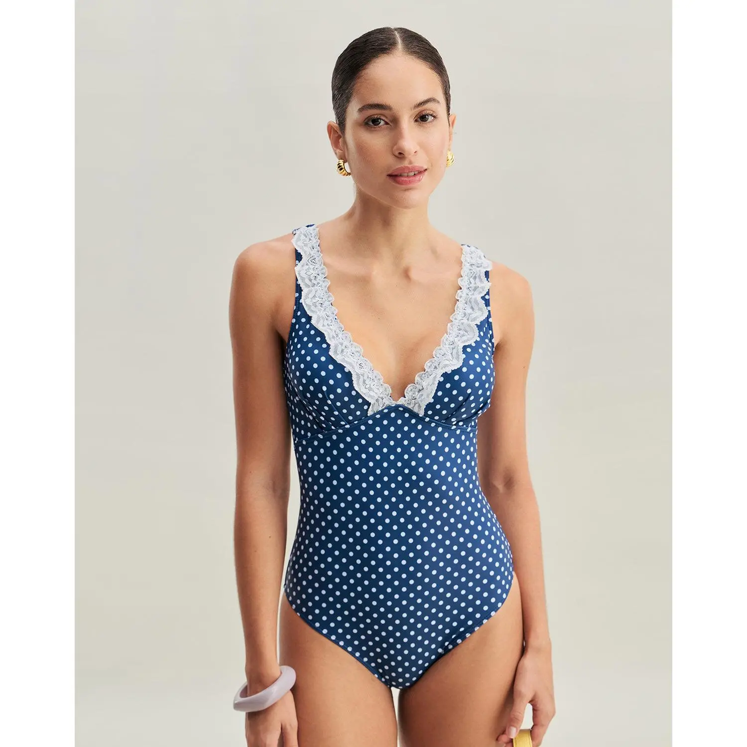 Blue Polka Dot One-Piece Swimsuit, Swimsuits, One Piece Swimsuits Blue Polka Dot One-Piece Swimsuit, Swimsuits, One Piece Swimsuits