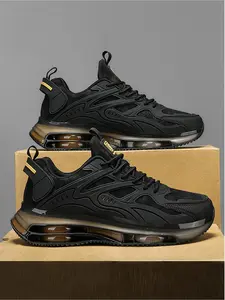 Men's Trendy Low-Top Laced Casual Sneakers, Comfortable Running Shoes, Fashionable Versatile Daily Wear, Patchwork Lacing Design, Men's Athletic Shoes, Running Sports Shoes, Workout Sneakers