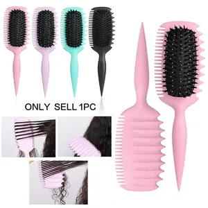 Curly Hair Brush,Curl Defining Brush, Sustainable Wheat Straw Handle & Nylon Bristles for Women and Men, Conditioning Detangler, Detangling Hairbrush