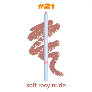 #21: Rosy Nude Color - Sharpenable Lip Liner Pencil for Perfect Definition + Color - Smooth-Glide, High-Pigment, Long-Lasting, Creamy Formula