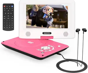 11.5" Portable DVD Player for Kids Car 9.5" Swivel HD Screen 4-6 Hours Battery Sync TV SD USB Disc Formats Dual Speakers Red Audio System rechargeable leather cd player Compact karaoke machine cd player portable  player Headphone record player
