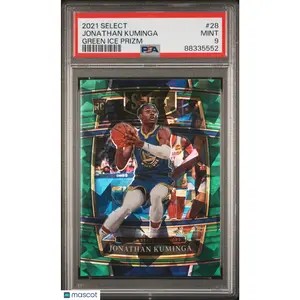 2021 Panini Select Jonathan Kuminga Fanatics Green Ice Prizm #28 Rookie RC PSA 9