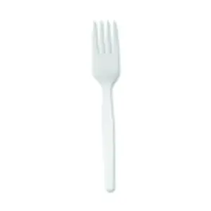 Dixie Foods White Plastic Forks - Durable, Mediumweight, Shatter-Resistant Tableware, 1000-Pack Outdoor Adventure Cutlery for Camping, Picnics
