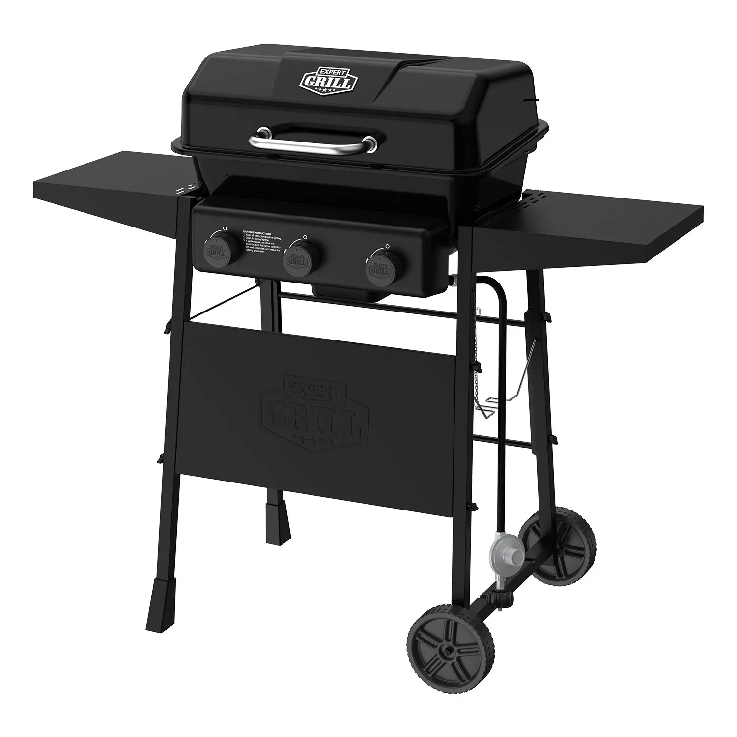 Expert Grill Charcoal Grill, 24 Inch Heavy Duty Charcoal Grill with Wheels, Black