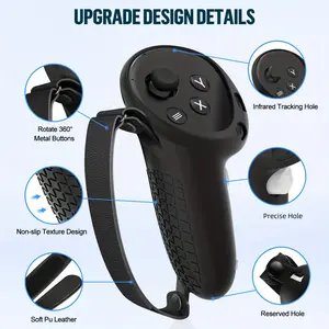 VR Accessories Meta Quest 3 Silicone Case, Oculus Quest 3 5-in-1 Silicone Case Set With Controller Grip Covers And Knuckle Strap Protectors, VR Shell Case, Face Mask