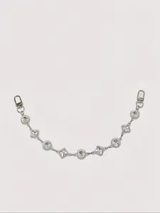 Elegant Silver Color Rhinestone Bag Extender Chain, Versatile Circle Rhinestone Bag Chain, Irregular Design, High-Quality Accessory, Fashionable Chain Strap, Bag Accessories