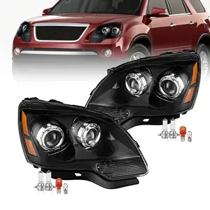 Headlights Assembly with Bulbs for 2007-2012 GMC Acadia OE Style Headlamps Pair Replacement Driver & Passenger Side NOT FIT HID