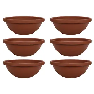 The HC Companies 18 Inch Resin Garden Bowl Planter Pot, Terra Cotta (6 Pack)