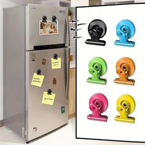 4/6 piecs Refrigerator Magnetic Clips strong heavy Whiteboard Magnets Clip Fridge Magnets clips with Anti-Scratch Sticky Pads Photo Magnets