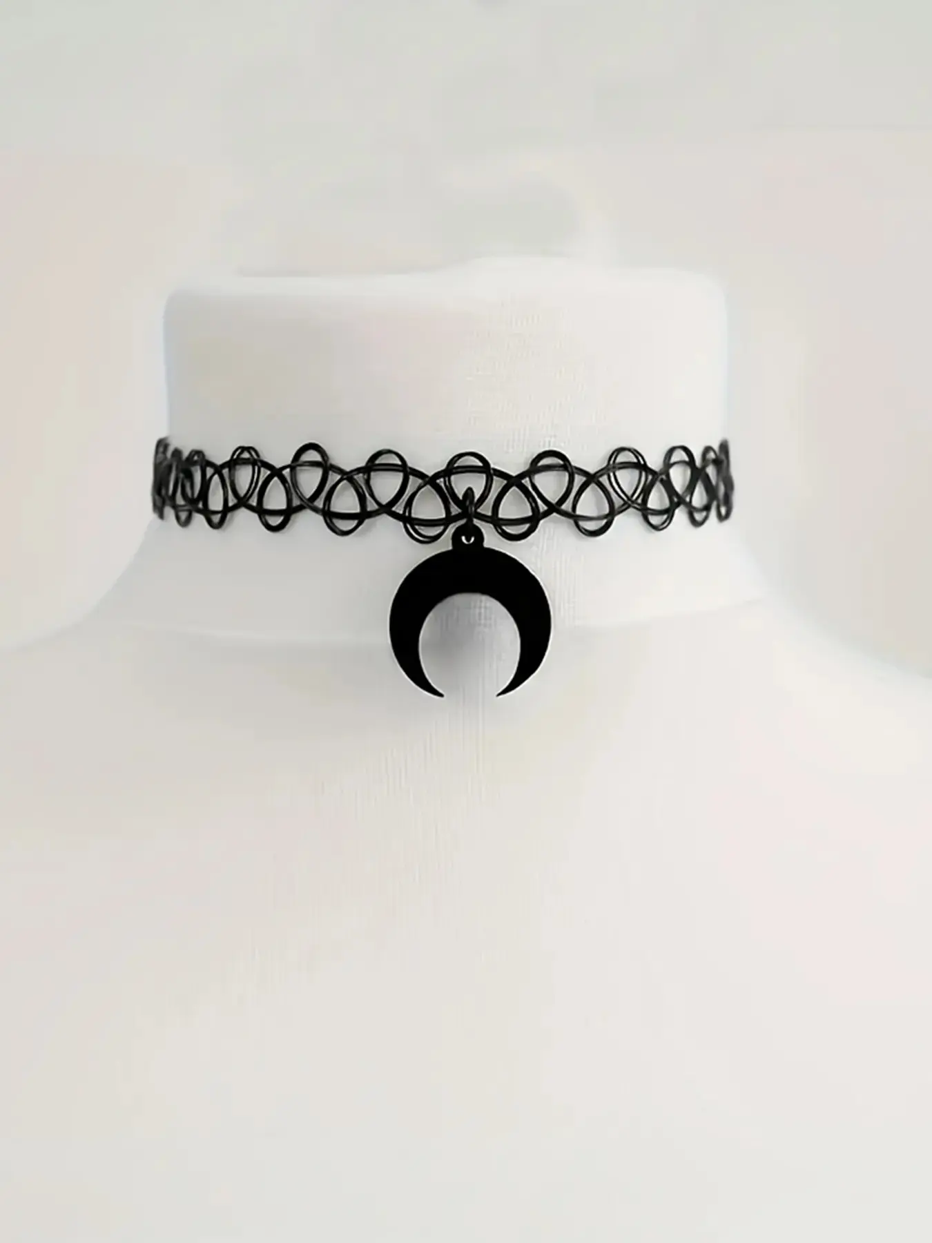 Gothic Moon Wrap Necklace, Chains Necklace, Aesthetic Witchcore Jewelry, Exquisite Chain Jewelry, Y2K Dark Feminine Style, Minimalist Punk Necklace for Women, Edgy Outfit Accessory, Daily Wear Party Look, Drop Pendant Necklace, Alloy Necklace