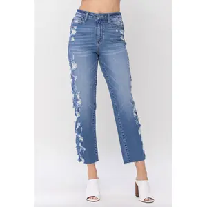 Judy Blue Destroyed Sideseam Crop Jeans