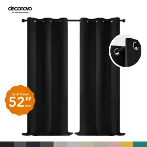 2 Panels Solid Blackout Curtains (85%-95% Light Blocking, Grommet Top, 52"W) – Thermal Insulated & Soundproof Drapes for Living Room, Bedroom & Home Office