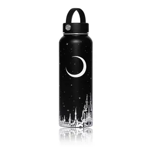 Crimson Moon by Black Moon Insulated Gothic Cathedral Thermos Water Bottle Stainless Steel Double Wall