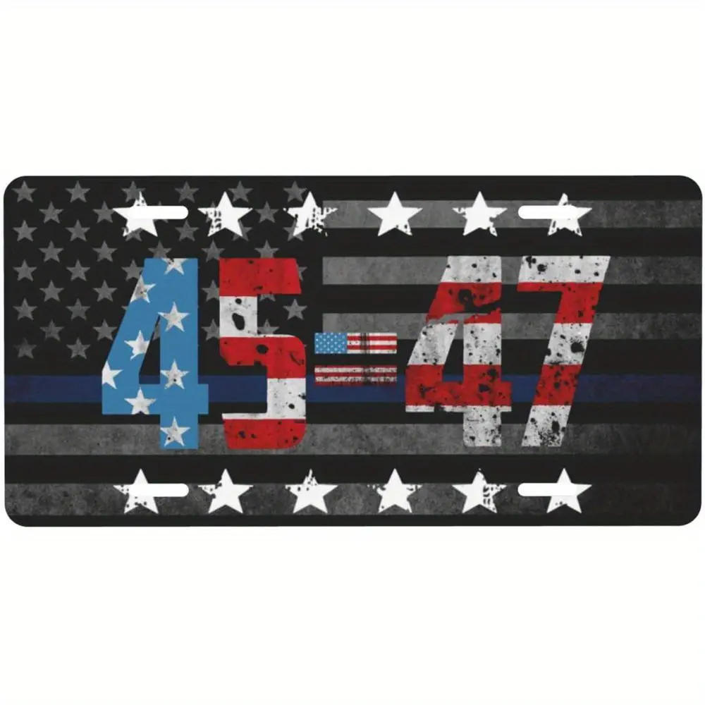 Trump 45 47 2025 President License Plate 6 X 12 Personalized Funny Aluminum Metal Car Tag for Women Men Gifts