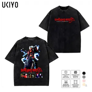 Devil May Cry 3 Dante's Awakening T-Shirt Vintage Acid Wash Oversized Graphic Tee Heavyweight Cotton Streetwear Front Logo Large Back Print Video Game Merch Gamer Gift