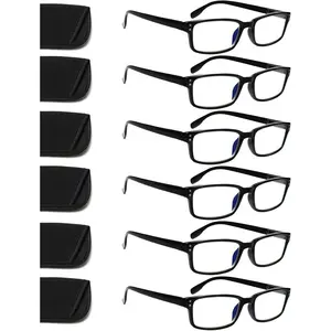 6-Pack Reading Glasses Blue Light Blocking,Spring Hinge Readers for Men Women,Computer Eyeglasses