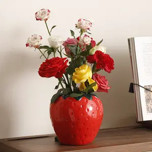 Vintage style strawberry vase, decorative ceramic vase, unique strawberry vase, home/living room/bedroom/office decoration, Centerpiece