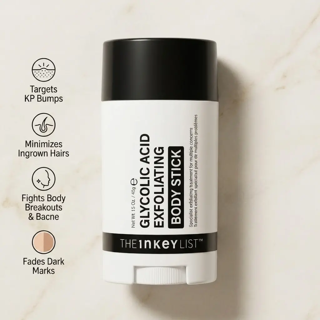 Glycolic Acid Exfoliating Body Stick - Targets KP Bumps, Ingrown Hairs, Body Breakouts, Bacne, Dark Marks