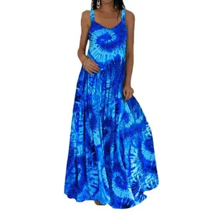 Summer2025NewTie-Dye3DSwirlPrintdressStrapShoulderDressCasualWomenswear