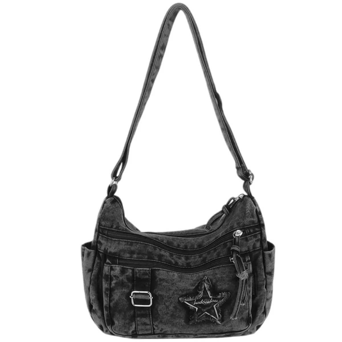 Denim Crossbody Bag,Cute Y2k Crossbody Purse,Jean Vintage Grunge Bag,Multi Pocket Purse with Pockets,Cloth Crossbody Handbag