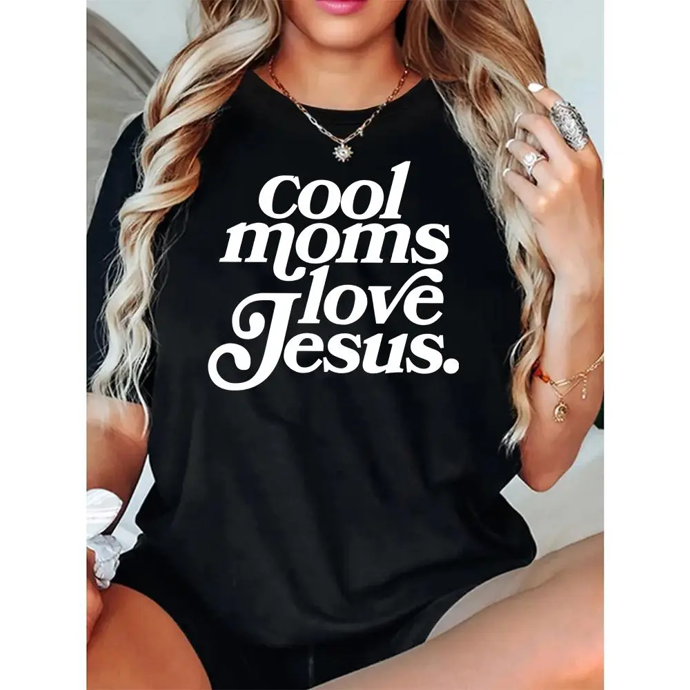 Cool Moms Love Jesus  T-Shirt, Christian Mom Tee, Praying Mama Shirts, Faith Based T-Shirt, Faithful Shirt, Religious Mom Tee