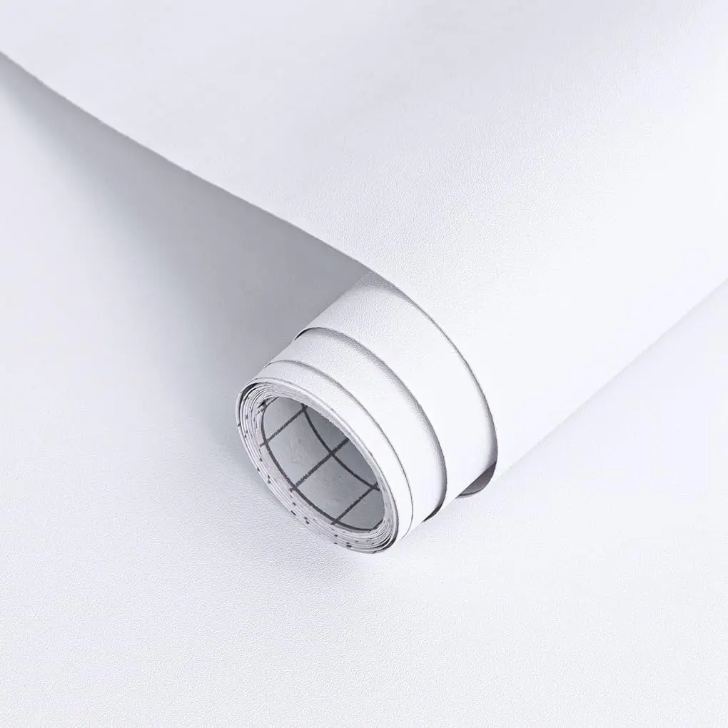 17"x120" White Contact Paper, Peel and Stick Matte Wallpaper, Self Adhesive Decorative Vinyl Paper for Countertop, Cabinet, Table, Shelves, Furniture Renovate and Wall Covering Decoration