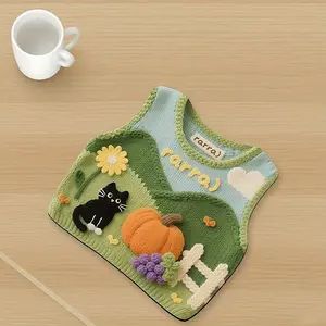 Cute Sweater Mouse Pad, Portable Diatomaceous Earth Desk Mat, Non-Slip Computer Desk Pad, Durable Stitched Edges, for Gaming, Office, Desktop