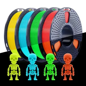 Glowing Pla Filament 1.75mm, Multi-Color 3D Printer Filament Set, Independent Packaging, 250g Spool, 4 Rolls Blue