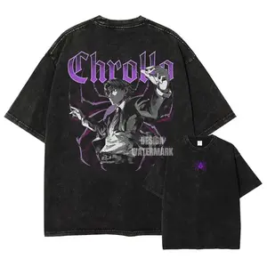 Anime H-Hunter X H-Hunter T Shirt Oversized Vintage Washed Chrollo Lucilfer T-shirts Manga Kurapika Hisoka Killua Tops Tees Men