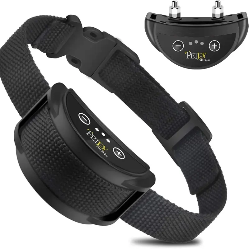 Petjoy Dog Bark Collar, Training Collars, Training Aid, Waterproof & Rechargeable, Automatic Shock Control, Prong Collar with Beep & Shock, for Small Medium Large Dogs