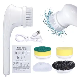 Cordless bathroom and kitchen cleaning brush, electric shower and sink cleaning brush, multi-functional glass and tile cleaner