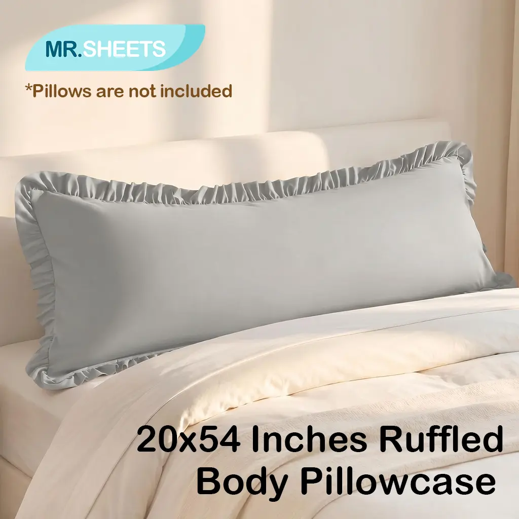 NTBAY 20×54 inch Ruffled Body Pillowcase, Premium Brushed Microfiber Fabric, Envelope Closure, Soft Skin-Friendly, Durable, Wrinkle Resistant, Aesthetic Room Decor for Bedroom