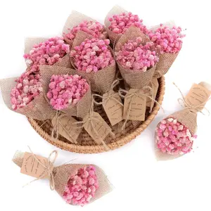 20-Piece set Mini Magnet Dried Flowers Bouquet for Rustic Wedding Favors ,baby Shower Party Favors for Guests,Bridal Shower Party Gifts,Baptism Favors ,Thank You Favor.(Pink)