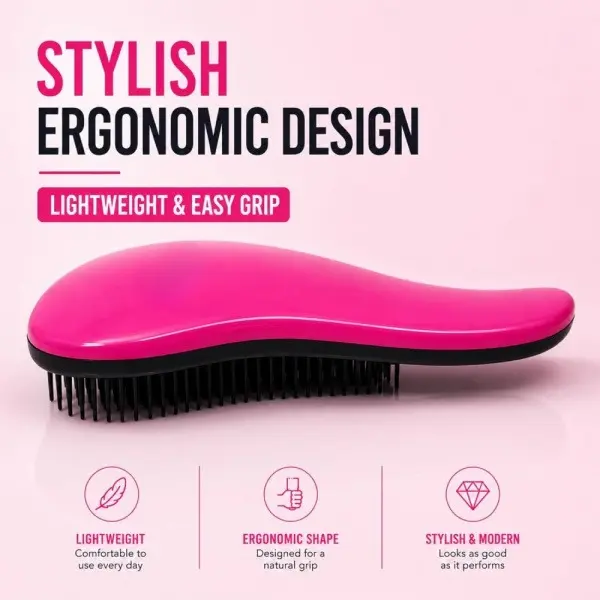1pcs (Random Color) Ergonomic Detangling Hair Brush Soft Flexible Bristles Pain Free Anti Breakage Hair Detangler Comb for Wet Dry All Hair Types