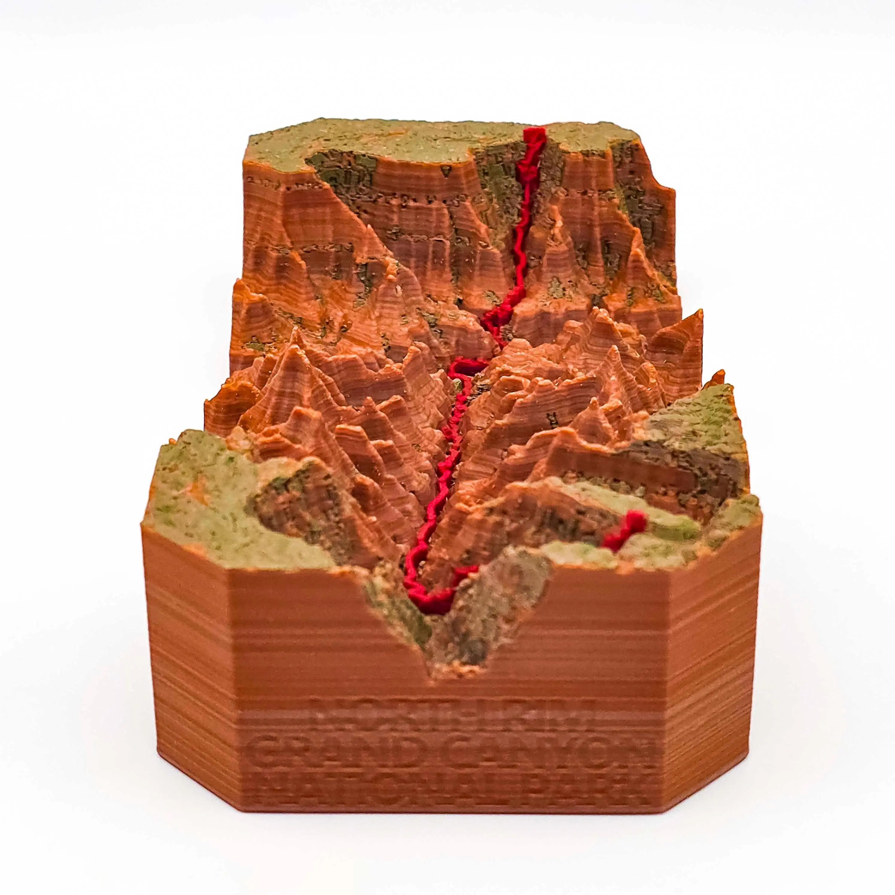 Grand Canyon Rim to Rim Trail - 3D Printed Topographical Map (multiple routes) - Realistic