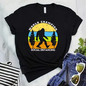 Bigfoot Social Distancing World Champion (7) T-Shirt
