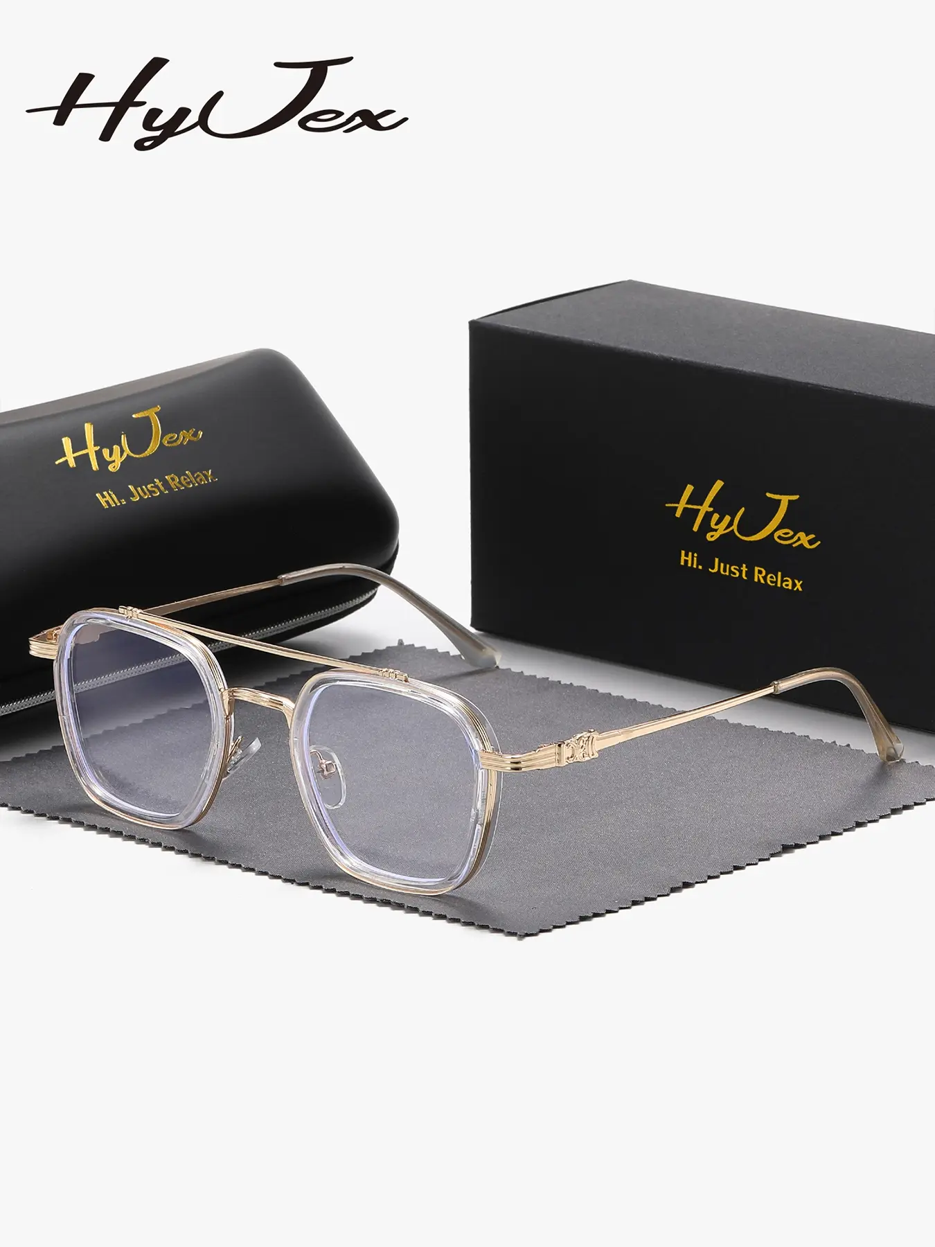 1 Piece Hyjex Unisex Oval Full Frame Blue Light Glasses Timeless design showcasing personality Fashionable Frames Glasses