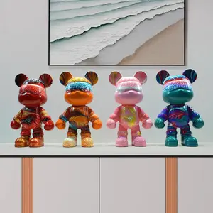DIY Painting Fluid  Bear Painting Kit Set Creative Home Decorations Handmade Doll Figurine Toys Gift for Birthday Valentines