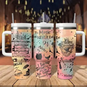 Harry P 20oz - 40oz Tumbler Stainless Steel, Double Wall Insulated, With Handle – Magic Wizard Series Design, Perfect Gift for Fans