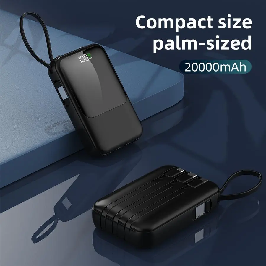 XBJ 10000mAh All-in-1 Portable Power Bank with Digital Display, Compact Charger for Camping, Travel Emergencies (for Electronic Devices)