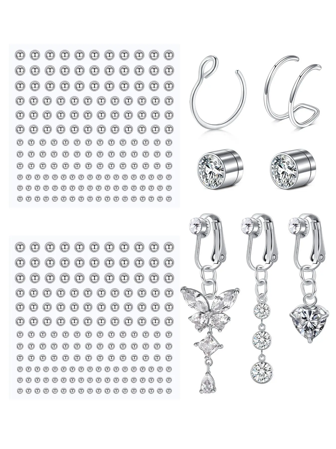 Fashionable Fake Piercing Jewelry for Women, Fashion Body Jewelry, Nose Piercing Kit, Fake Nose Ring, Magnetic Nose Stud, Stick-on Jewelry