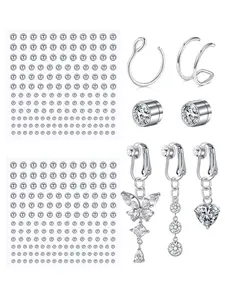Fashionable Fake Piercing Jewelry for Women, Nose Piercing Kit, Fake Nose Ring, Magnetic Nose Stud, Fake Belly Button Ring, Stick on Jewelry