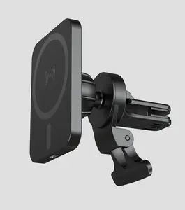 Magnetic Wireless Cars Charger, Magsafe Car Mount Fast Charger for iPhone17/16/15/14/13/12 Series, 15W Fast Charging, 360° Adjustable Mount Car Charger with Detachable Pad, Black, (Adapter Included)