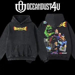 OceanDust4U 'Rampage World Tour 64' Hoodie 100% Premium Cotton Oversized Fit Pre-Washed Unisex Classic Top American Made