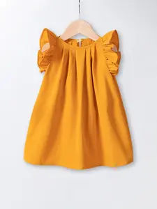 Girls' Summer Sleeveless Dress, Cute Princess Style, Plain Color, Draped Design, Loose-Fitting Midi Dress, Sweet and Adorable