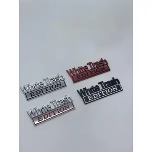 White Trash Edition Car Badge Decal Sticker Emblem 3D Metal