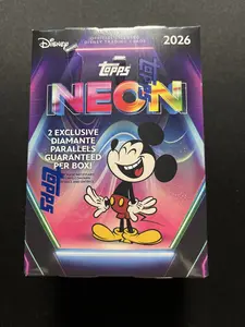 Topps 2026 Disney Neon Blaster Box - Officially Licensed Trading Cards with 2 Exclusive Diamante Parallels Guaranteed Per Box