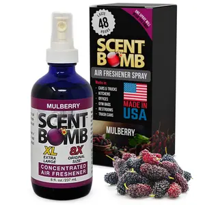 Scent Bomb Mulberry Air Freshener Spray, Long-Lasting Odor Eliminator for Home & Car, Effective Deodorizer Spray for Kitchen, Bathroom, Fresh Room Spray & Smell Neutralizer