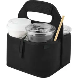 Insulated Coffee Cup Carrier, Portable Drink Holder with Handle Organizer Tote Bag for Hot & Cold Drinks